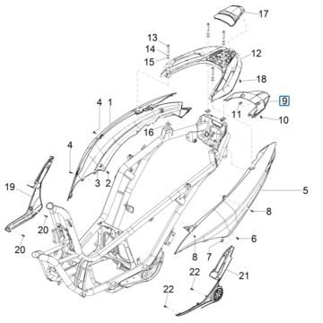 Seitenverkleidungen - Spoiler Piaggio MP3 300 HPE/300 HPE SPORT E5 ABS 2020-2022 (EMEA)