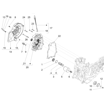 Abdeckung Magnetisches Schwungrad - Ölfilter Vespa Primavera 125 4T 3V IE ABS