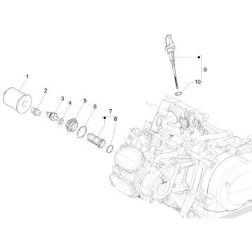 Magnetische Schwungradabdeckung - Piaggio Medley 150 4T IE ABS E4 2016-2020 Ölfilter (EMEA)