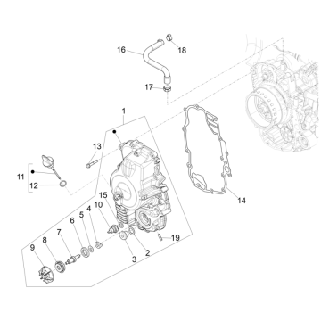 Magnetische Schwungradabdeckung - Piaggio MP3 350 Maxi Sport E4 ABS 2018-2020 Ölfilter (EMEA)
