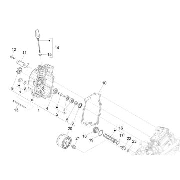 Magnetische Schwungradabdeckung - Piaggio MP3 300 ie E4 LT BUSINESS Ölfilter - SPORT NOABS-ABS 2016 - 2018 (EMEA)