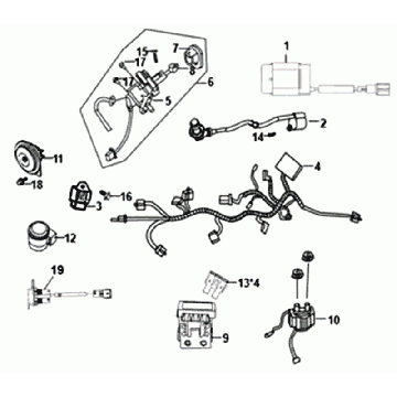 Sym Fiddle III Euro4 Elektrisches Teil