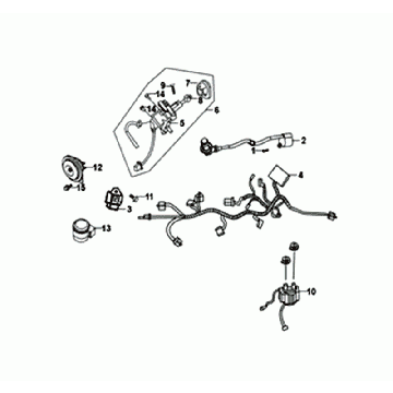 Sym Orbit II Euro 4 Kabelbaum, mattgrau