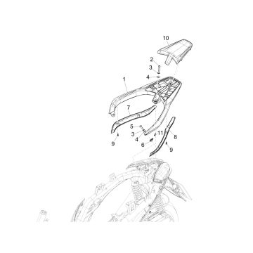 Piaggio Medley 125 4T IE ABS E4 2016-2019 Heckträger (EMEA)