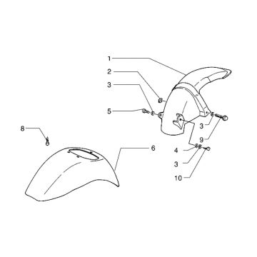 Kotflügel vorne und hinten Piaggio Zip RST