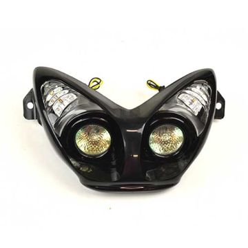 Scheinwerfer schwarz mit LED-Blinker Yamaha Aerox/MBK Nitro 50-100cc 2-Takt 1997-2012