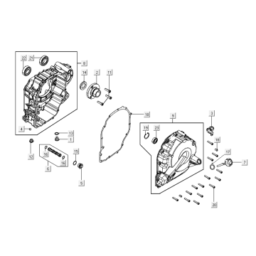 Kurbelgehäusedeckel links - Pfeilstock Kymco AK550i