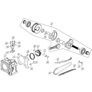 Zylinder Kurbelwelle Kymco New Downtown 125I ABS