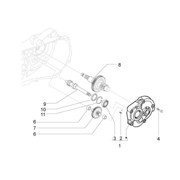 Endgetriebe Vespa S 25km 4-Takt-2-Ventil