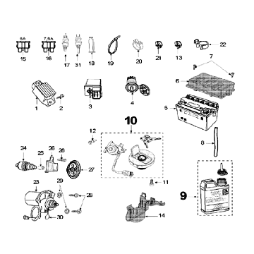 Elektrisches Teil Peugeot Speedfight 3 AC Blau