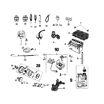Elektroteil Peugeot Speedfight 4 4-Takt Blau/Schwarz