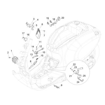 Elektroteile 2 Vespa Sprint 25km 4-Takt 3-Ventil (Euro4 IGET)