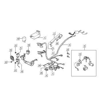 Elektrikteile Kymco Super9 2t lc o.m mattschwarz-gelb