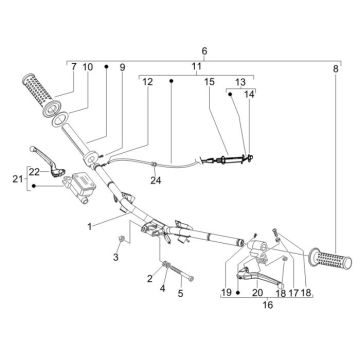 Lenker - Hauptbremszylinder- Bremshebel - Lenkergriffe Piaggio Fly 50 4T AC