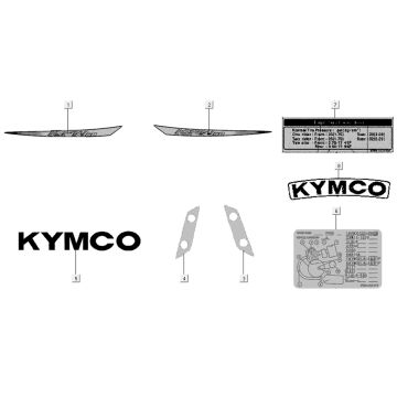 Embleme – Aufkleber – Logo Kymco K-Pipe 50 4T AC Weiß
