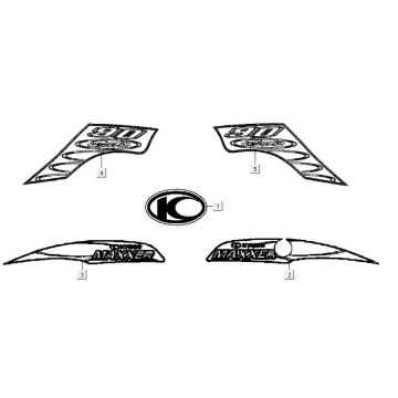 Embleme – Aufkleber – Logo Kymco Maxxer 90 4T AC Schwarz