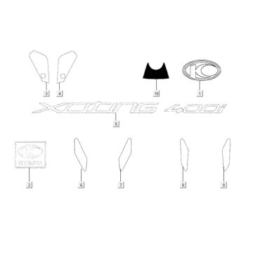 Embleme - Aufkleber Kymco Xciting 400i Mattschwarz