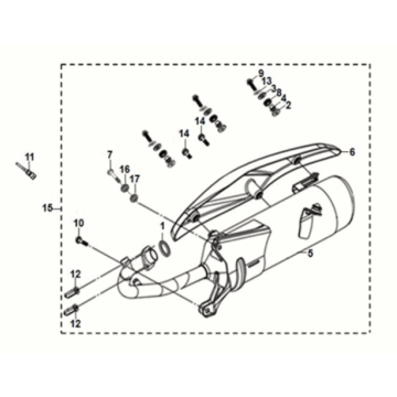 Sym Mio 50I E5 Auspufftopf