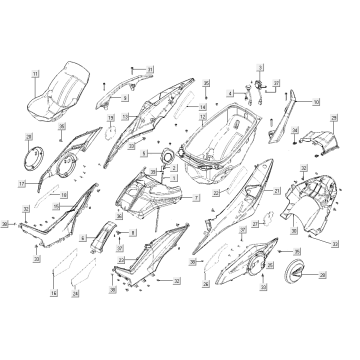 Buddybak Beschichtungsteile Kymco AK550i Matt Braun