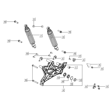 Stoßdämpfer hinten Kymco New Downtown 350I ABS