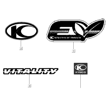 Embleme – Aufkleber – Logo Kymco E-Vitality