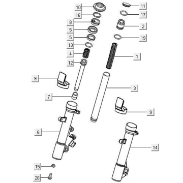 Telegabel Teile Kymco New Downtown 350I ABS-Separated Parts Of FR Fork Kymco New Downtown 350I ABS