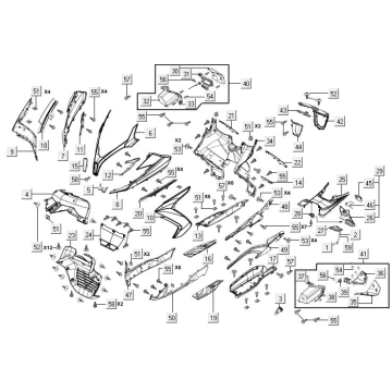 Vordere Mittelkappen Kymco New Downtown 125I ABS