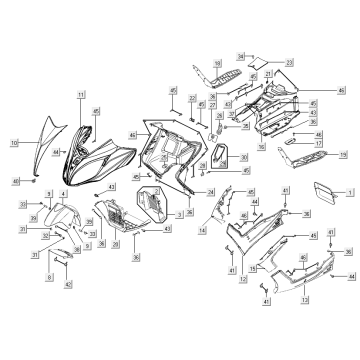 Frontabdeckungen Kymco Xciting 500R EVO