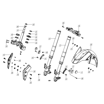 Vordergabel Kymco AK550i Matt braun