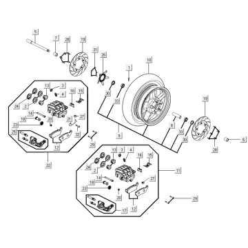 Vorderradbremssattel Kymco Xciting 500R EVO
