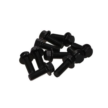 Flansch-Kurbelgehäuseschrauben-Set M6x15mm Länge (SW8) schwarz 10 Stück