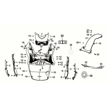 Floor panel - center cover Sym Jet 14 125I LC E5 2021-2024 BROWN (BR-497U)