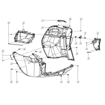 Foot protective shield Kymco Filly 50 E5+ Mat zwart