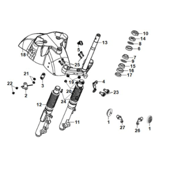 FR.-Fender - Vorderpolster Sym E-Fiddle Weiß+Rot ST (WH-8028P/RED ST)