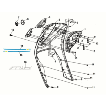 Frontblende Sym E-MIO Weiß (WH-8018P/BK-001C)