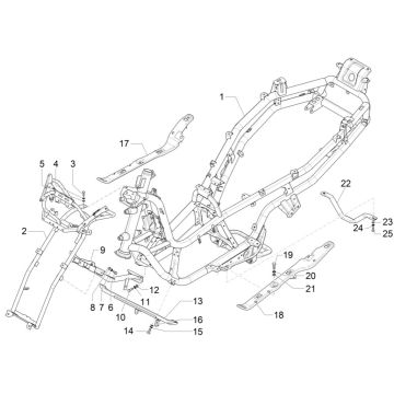 Rahmen Piaggio MP3 300 ie E4 LT BUSINESS - SPORT NOABS-ABS 2016 - 2018 (EMEA)