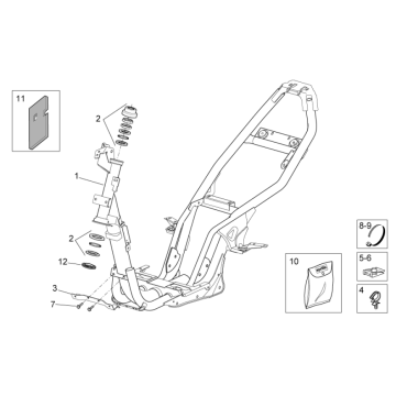 Rahmen Aprilia SR 50 H2O dH+Vergaser 2004-2009