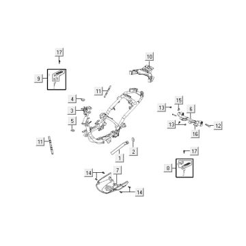 Rahmenteile Kymco VP50 4t AC Diamant Weiß