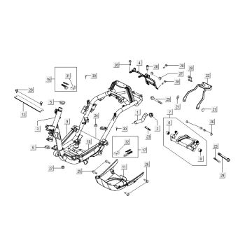 Rahmen Kymco Sento 4-Takt blau