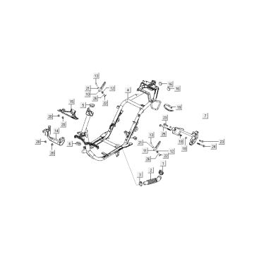 Rahmen Kymco Super9 Wechselstrom o.m 2-Takt Race Schwarz Gelb