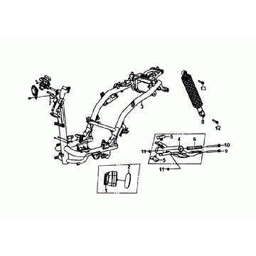 FENSTER/MOTORAUFHÄNGUNG Sym Orbit III Schwarz