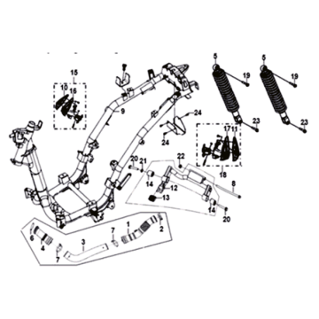 Rahmen/Motoraufhängung Sym Symphony ST 200I