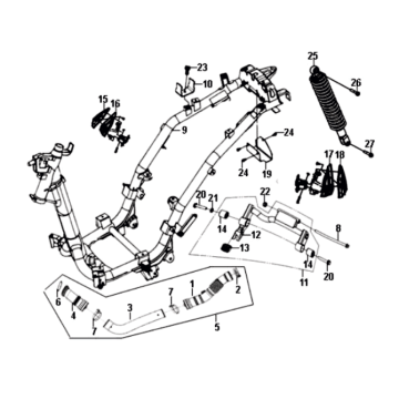 Rahmen/Motoraufhängung Sym Symphony ST E3