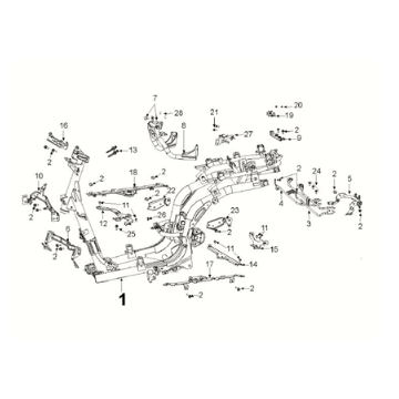 Frame Peugeot Django 125 EFI E5 2021-2022