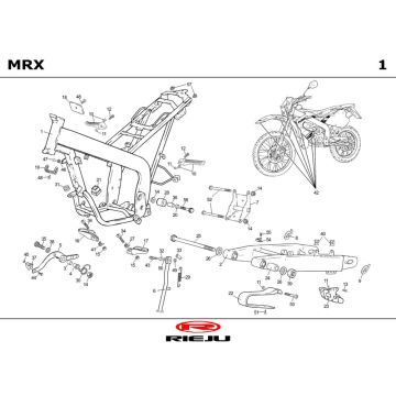 Rahmen Rieju MRX 50 2T LC Blau 2004