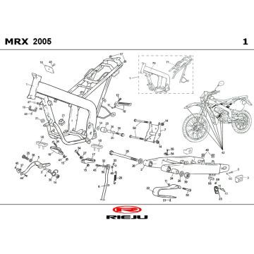 Rahmen Rieju MRX red 2006 2-Takt