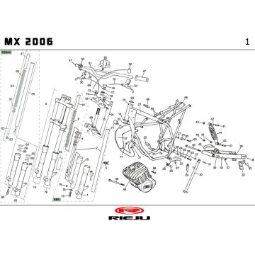 Rahmen Rieju MX red 2010 2-Takt
