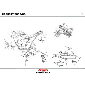 Rahmen Rieju RR sports blau 2005 2-Takt
