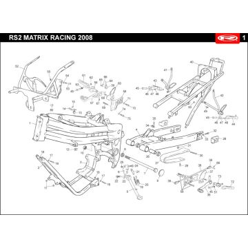Rahmen Rieju Rs2 racing blue 2010 2-Takt