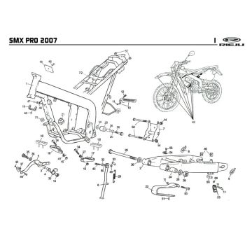 Rahmen Rieju SMX pro schwarz 2008 2-Takt